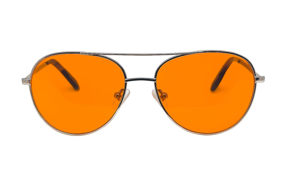 Domitia 2093 Gold blue light blocking glasses, front view