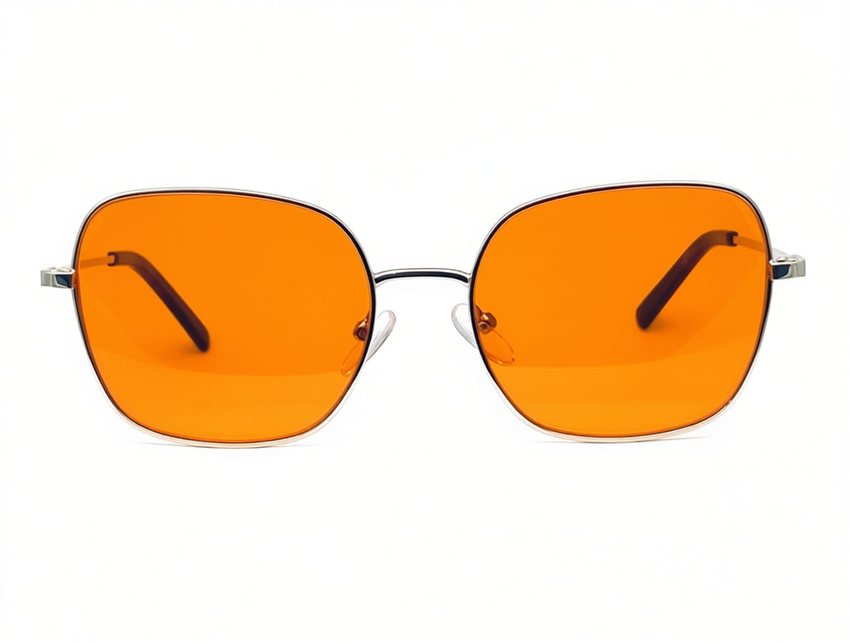 Leandra 2196 Gold blue light blocking glasses, front view