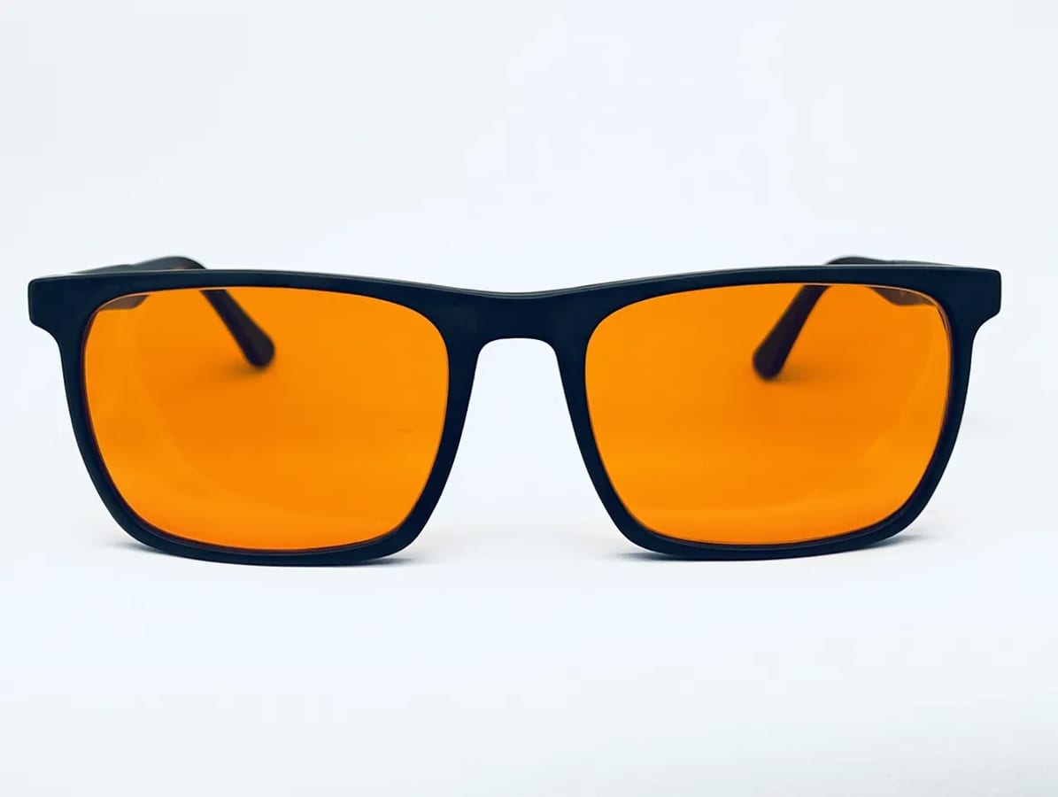 Rinaldo 1861 Matt Black blue light blocking glasses, front view
