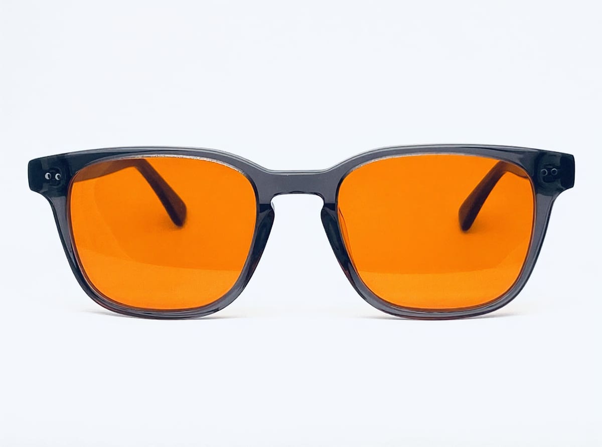 Stavros 2083 Crystal Grey blue light blocking glasses, front view